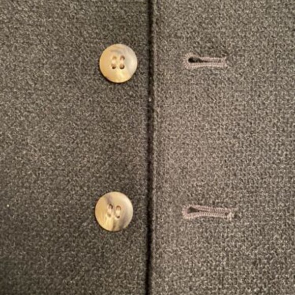 Saks Fifth Avenue Navy Blue Wool Blend Vest Large Italian Fabric Made Hong Kong - Picture 6 of 15